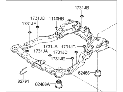 Hyundai Elantra Front Cross-Member - 62410-2D001