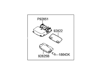 Hyundai 92820-2E100-J9 Overhead Console Lamp Assembly