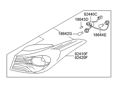 Hyundai Elantra Tail Light - 92401-3X230