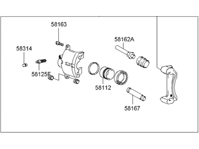 Hyundai 58180-25A00 CALIPER Kit-Front Brake,LH