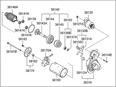 2018 Hyundai Genesis G80 Starter Motor - 36100-3C240