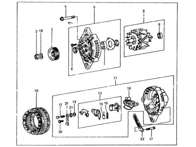 1985 Hyundai Excel Alternator - 37300-21320