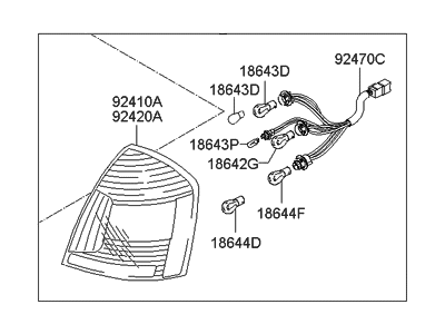 Hyundai Accent Back Up Light - 92402-1E211