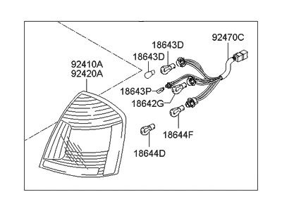 2009 Hyundai Accent Tail Light - 92402-1E211