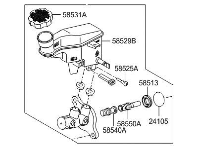 2016 Hyundai Elantra GT Brake Master Cylinder Reservoir - 58510-A5200