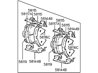 Hyundai 58101-24B00 Front Disc Brake Pad Kit