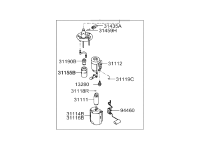 Hyundai 31110-A7000 Complete-Fuel Pump