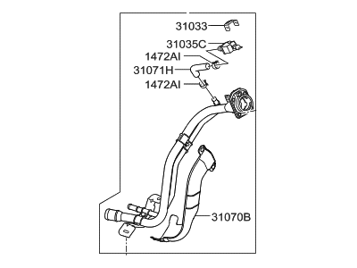 2012 Hyundai Veloster Fuel Filler Neck - 31030-2V500