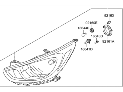 2012 Hyundai Accent Headlight - 92101-1R610