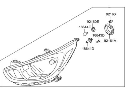 Hyundai 92102-1R610 Headlamp Assembly, Right