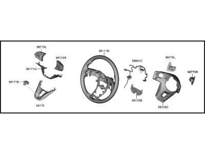 Hyundai Santa Fe Hybrid Steering Wheel - 56100-S2AF0-VV2