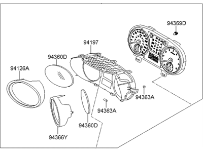 Hyundai 94001-2M150 Cluster Assembly-Instrument(Mph)