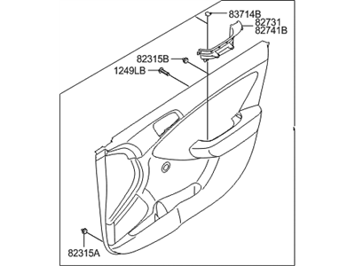 Hyundai 82301-1R010-8WM Panel Complete-Front Door Trim,LH