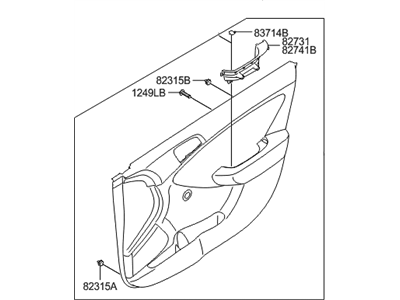 Hyundai 82302-1R010-RWY Panel Complete-Front Door Trim,RH