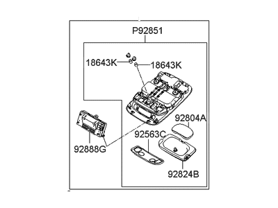 Hyundai 92810-4D142-TW Overhead Console Lamp Assembly