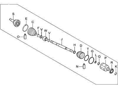 2012 Hyundai Santa Fe Axle Shaft - 49501-1U261