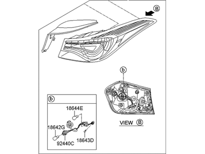 Hyundai Elantra Tail Light - 92401-3Y500