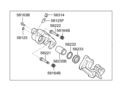 Hyundai 58311-2HA51 Caliper Kit-Rear Brake,RH