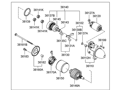 Hyundai Genesis G80 Starter Motor - 36100-3F160