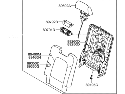 Hyundai 89400-B8530-ZZM Back Assembly-3RD Seat RH