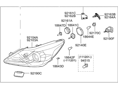 2009 Hyundai Genesis Headlight - 92101-3M300