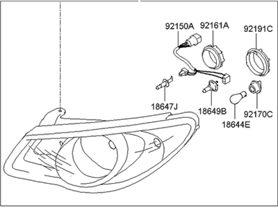 Hyundai 92102-2H050 Passenger Side Headlight Assembly Composite