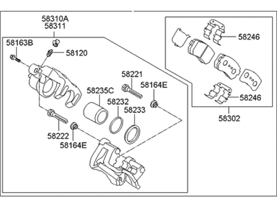 Hyundai Tucson Brake Caliper Bracket - 58210-2S100