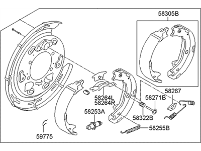 Hyundai 58250-2S300 Brake Assembly-Parking Rear,LH