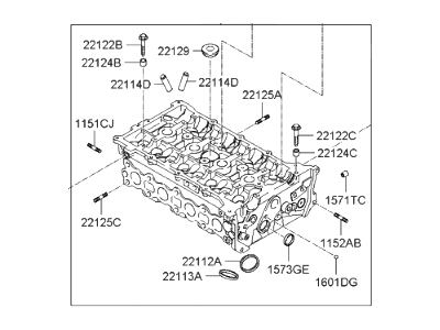 2014 Hyundai Sonata Cylinder Head - 22100-2G561