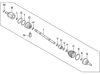 2009 Hyundai Santa Fe Axle Shaft - 49500-1U400