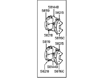 1995 Hyundai Sonata Brake Pad Set - 58302-34A00