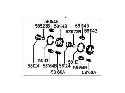 Hyundai 58303-34A10 Seal Kit-Rear Disc Brake