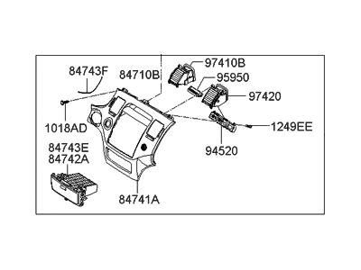 Hyundai 84704-3L300-J9 Panel Assembly-Center Facia