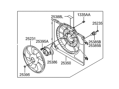 2008 Hyundai Elantra Fan Motor - 25380-2H150