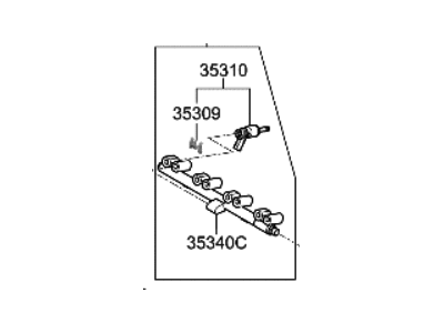 2022 Hyundai Sonata Hybrid Fuel Rail - 35340-2J604