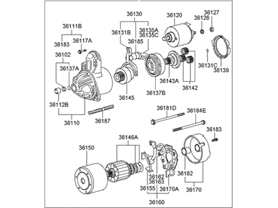 2001 Hyundai Santa Fe Starter Motor - 36100-38050