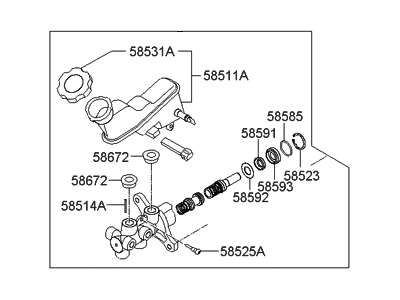 2017 Hyundai Accent Brake Master Cylinder - 58510-1R200