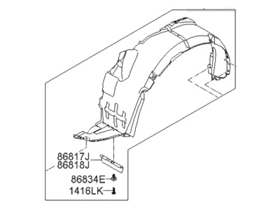 Hyundai 86811-0A800 Front Wheel Guard Assembly,Left