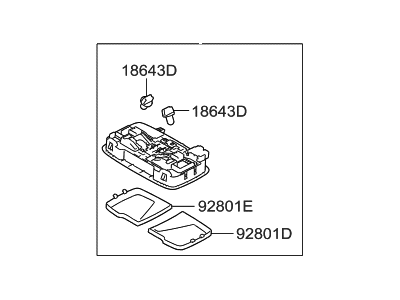 Hyundai 92870-3S000-YDA Rear Personal Lamp Assembly