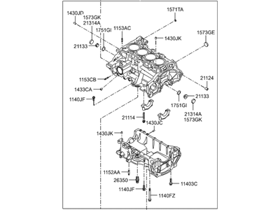 Hyundai 328N3-2BU00 Block Assembly-Cylinder