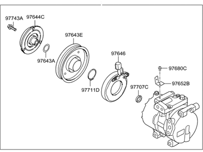 2013 Hyundai Veloster A/C Compressor - 97701-2V001