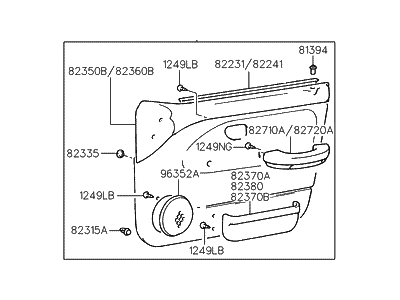 Hyundai 82302-22030-FK Panel Complete-Front Door Trim,RH