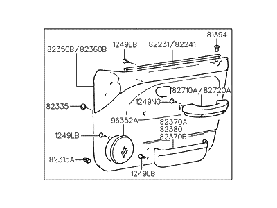 Hyundai 82302-22300-TM Panel Complete-Front Door Trim,RH