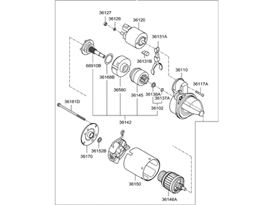 2016 Hyundai Elantra GT Starter Motor - 36100-2E250