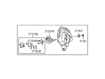 1998 Hyundai Sonata Alternator Case Kit - 37360-35570