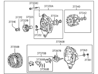 1998 Hyundai Sonata Alternator - 37300-35570