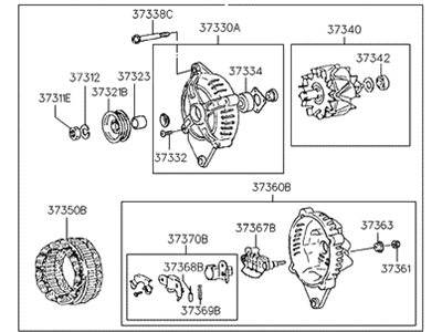 1994 Hyundai Sonata Alternator - 37300-35570