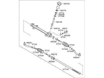 2015 Hyundai Santa Fe Rack And Pinion - 56500-2W150