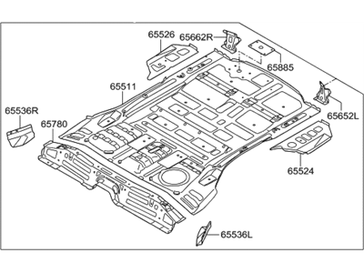 2014 Hyundai Santa Fe Sport Floor Pan - 65510-4Z000