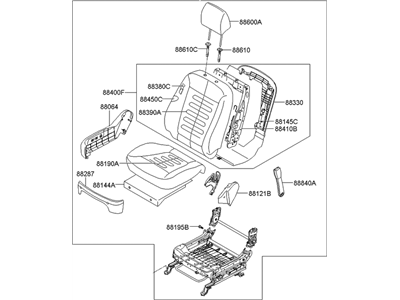 Hyundai 88002-2B430-J9P Seat Assembly-Passenger